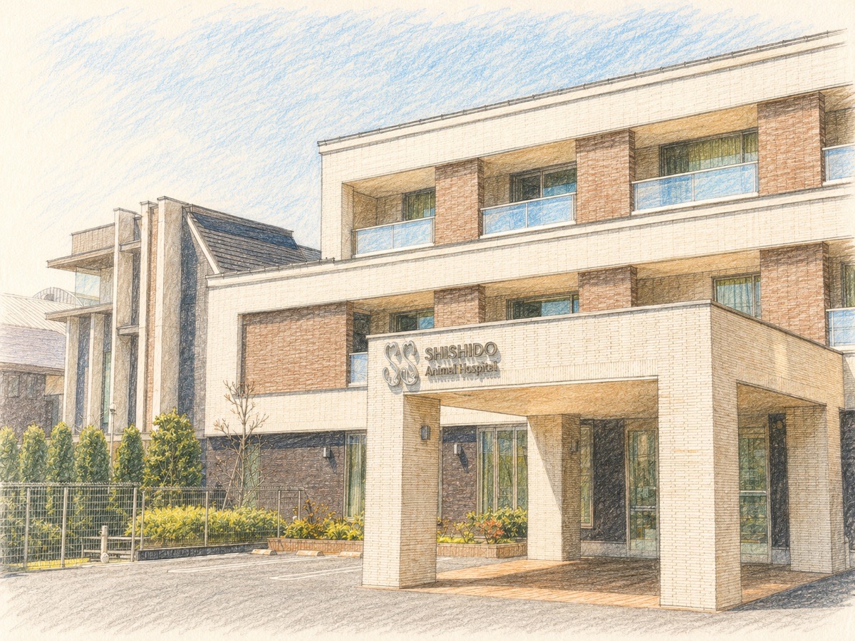 宍戸動物病院の建物イラスト